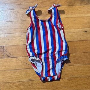Striped Red, White, and Blue Baby Swimsuit